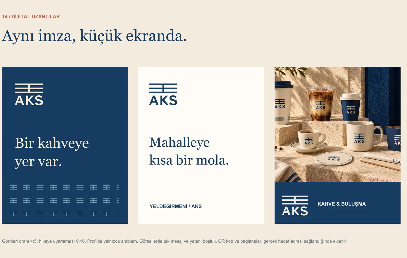 AKS dijital uzantılar — sosyal medya gönderi ve hikaye şablonları