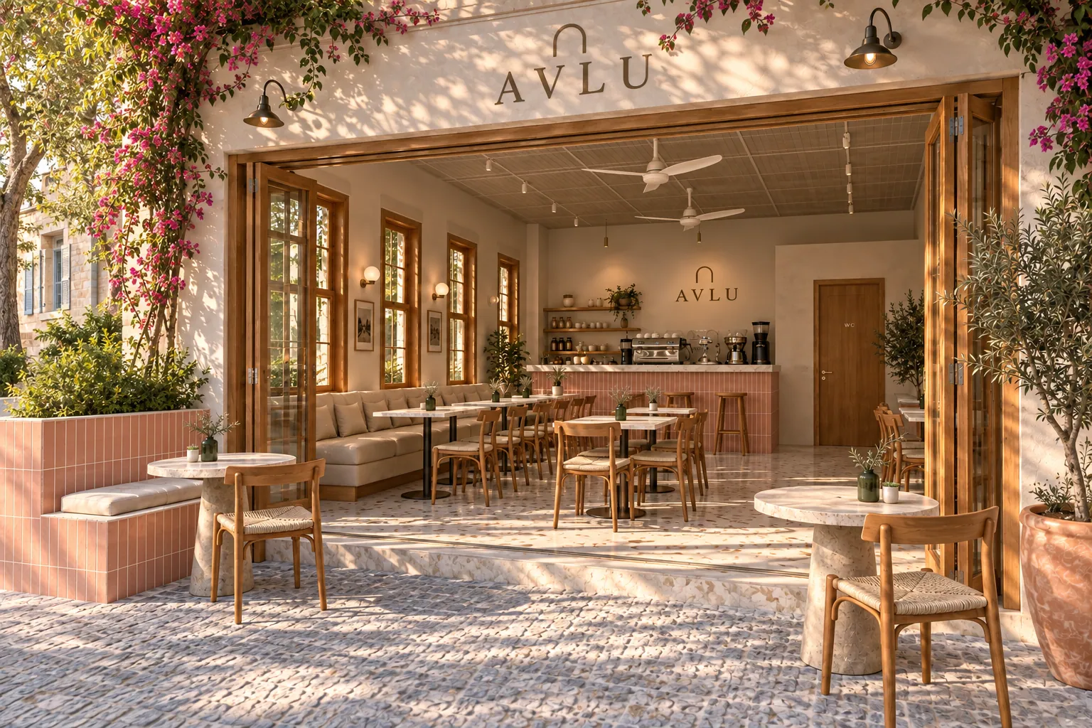 AVLU ALAÇATI konsept render — Terasın Kahve Molası