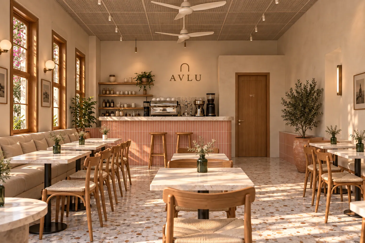 AVLU ALAÇATI konsept render — Salonun Sonundaki Bar