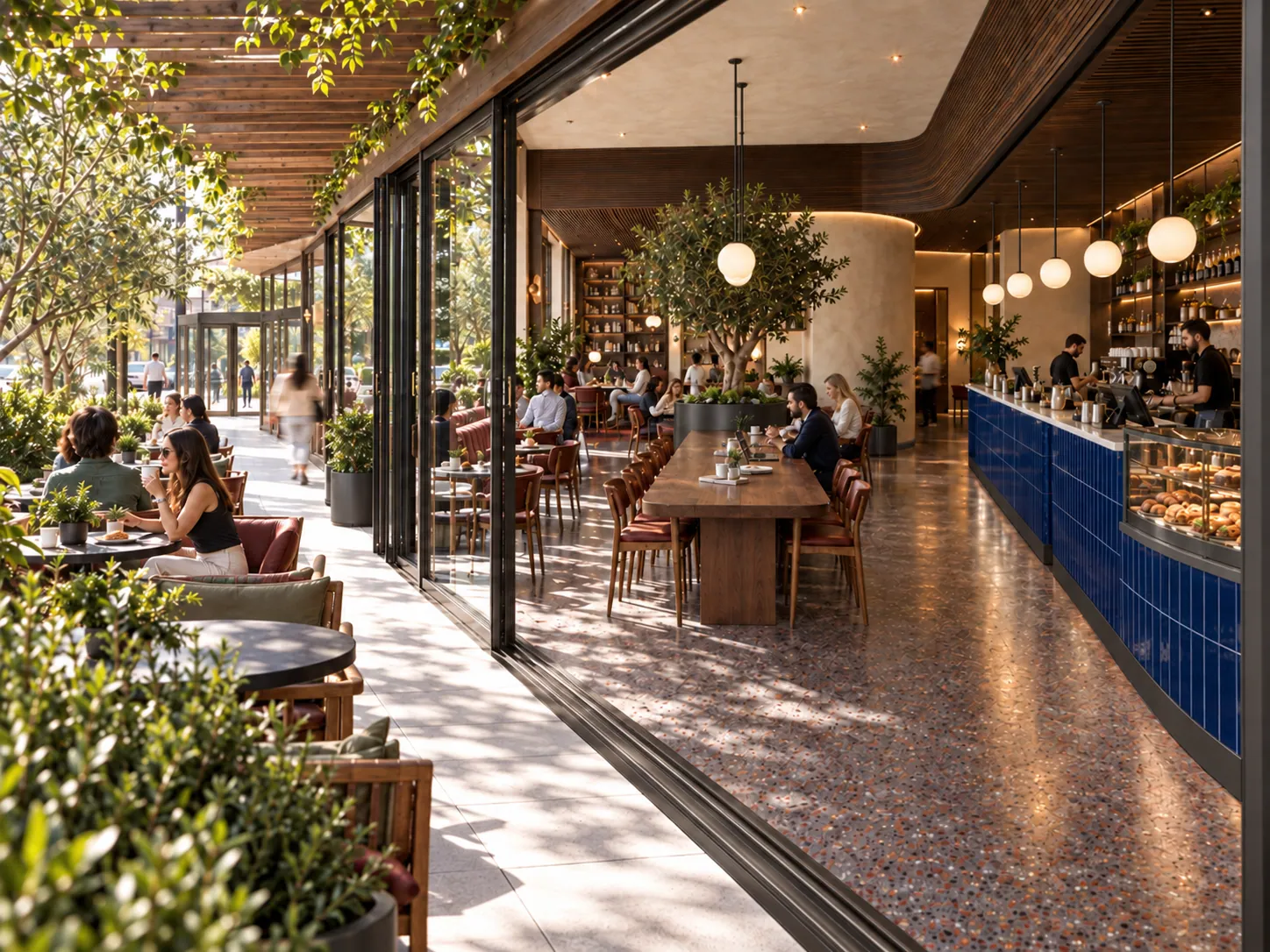 COFFEE HOUSE konsept render — Pergola Boyunca Oturmak