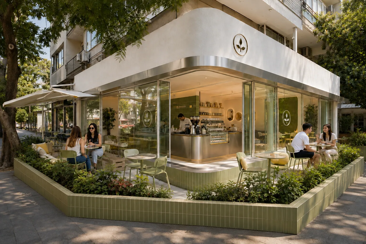 FİLİZ — Suadiye Matcha Bar konsept renderı