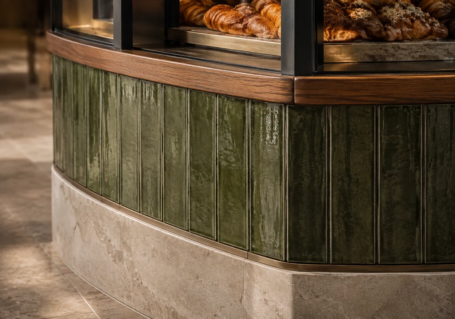 KABUK konsept render — Seramik Ahşap ve Taş