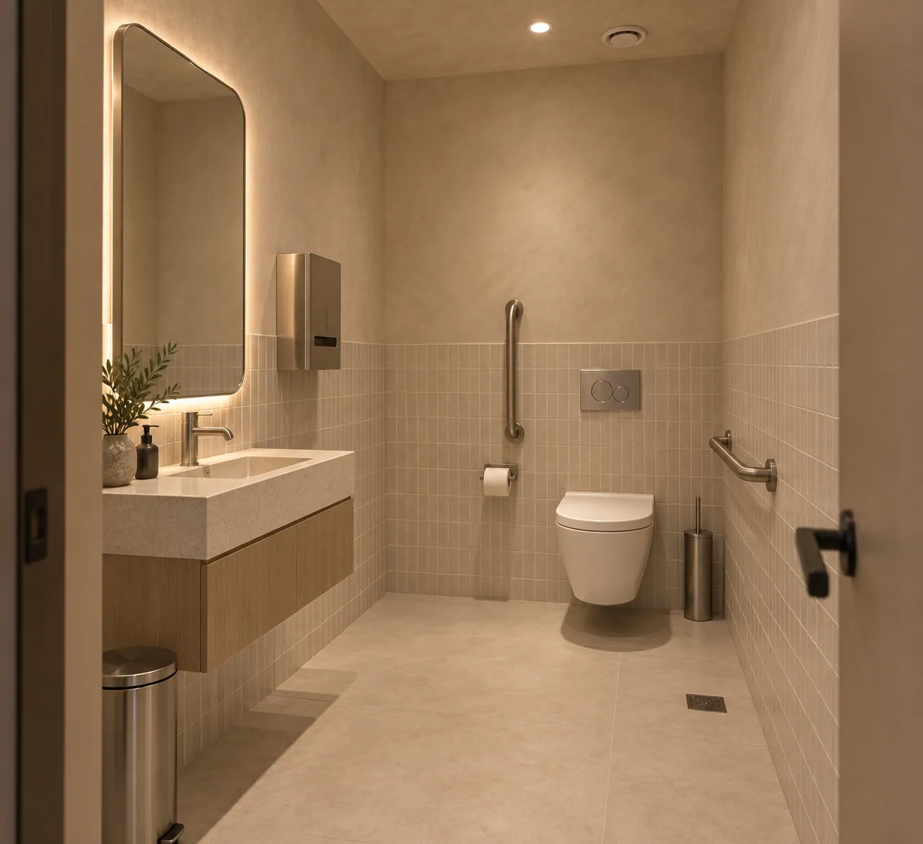 KORA konsept render — Açık Tonlu WC