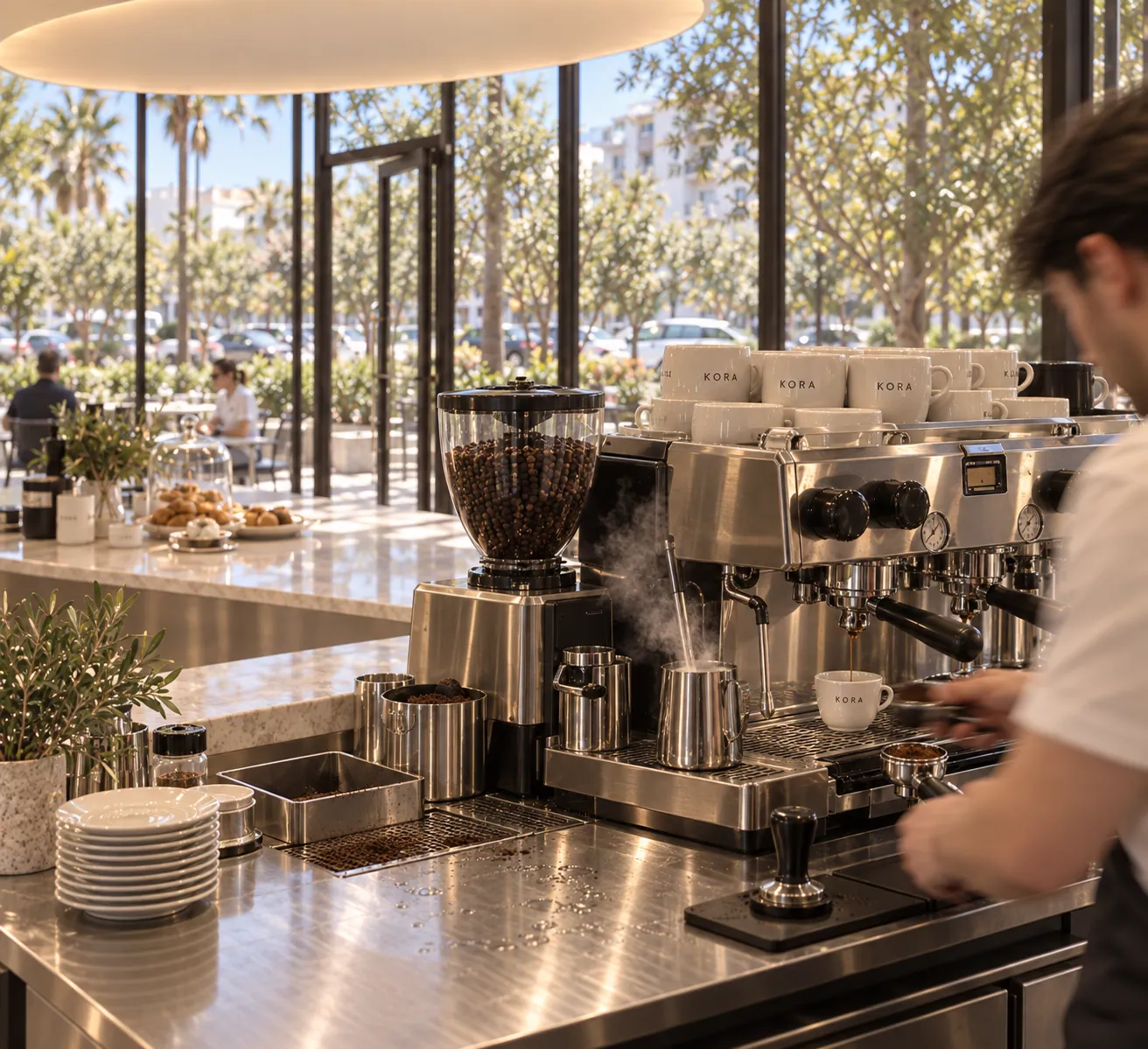 KORA konsept render — Espresso Hazırlığı