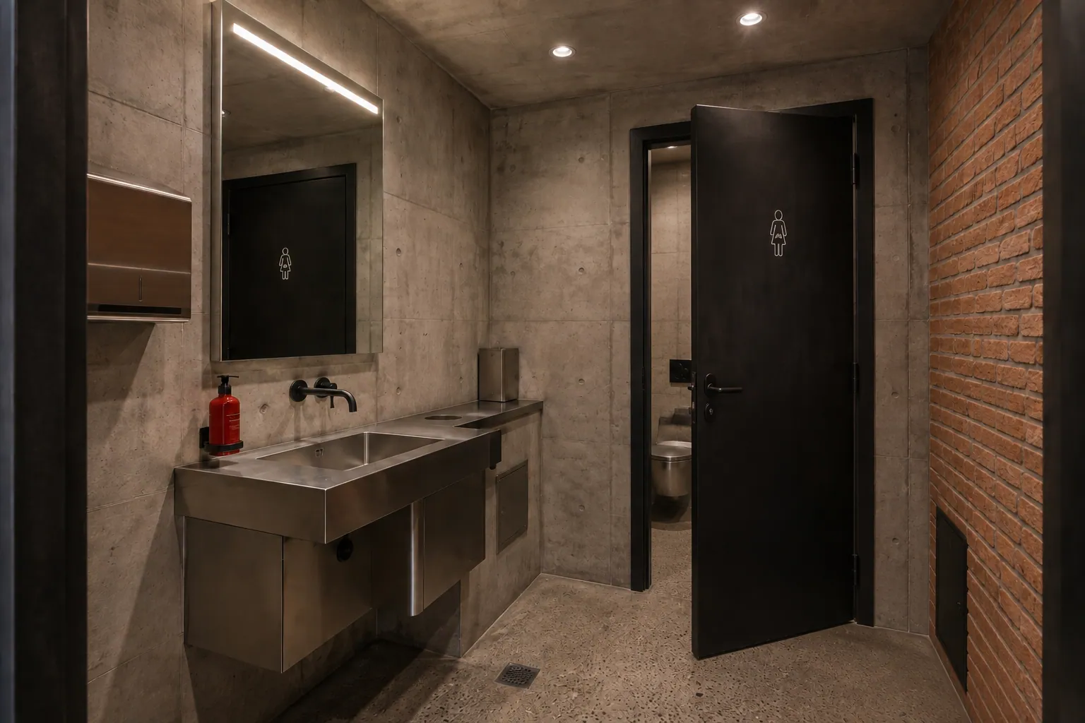 KOT konsept render — Işıklı Ayna ve Ham Doku