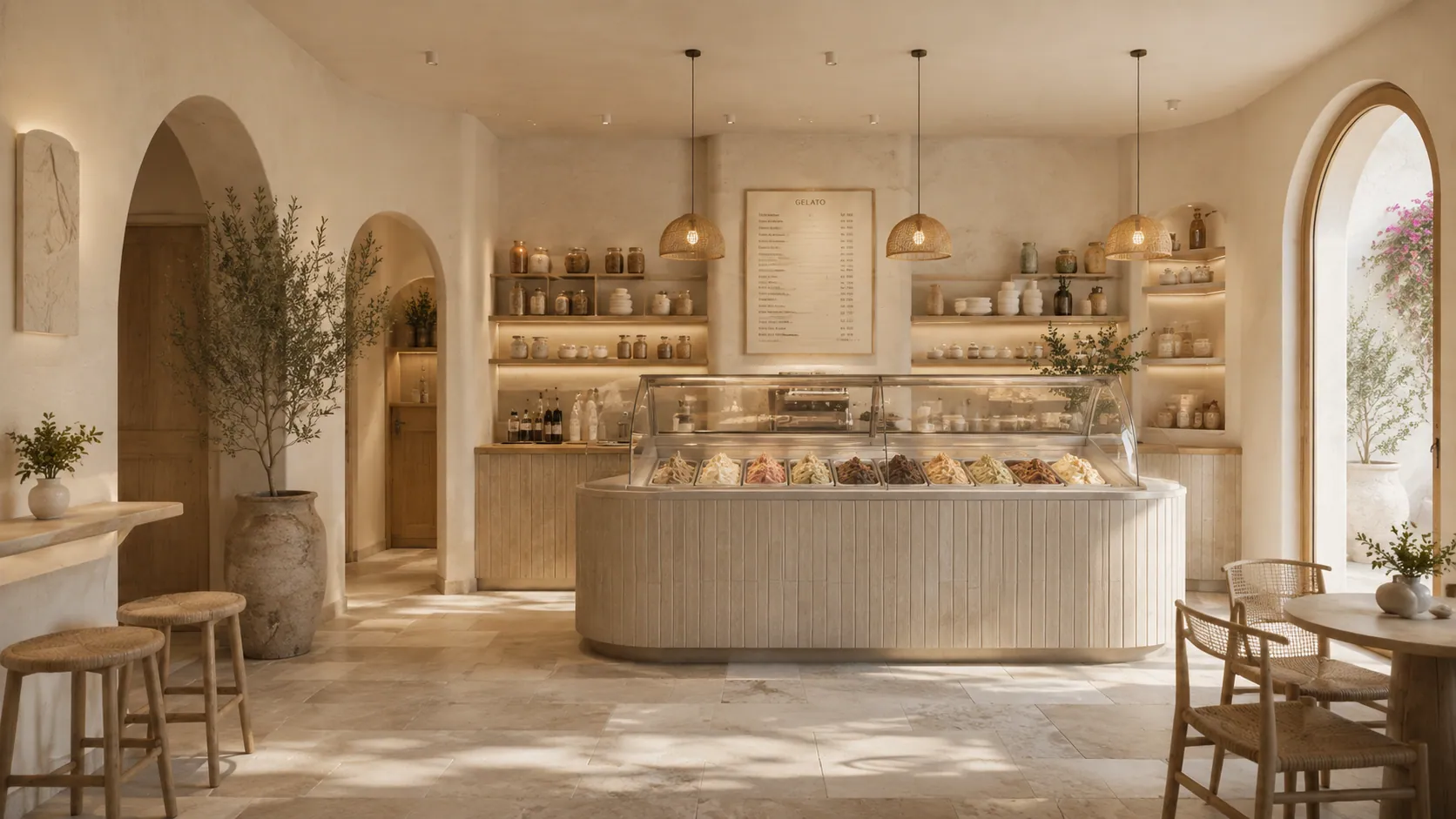 MAREA GELATO konsept render — Vitrinin Etrafında