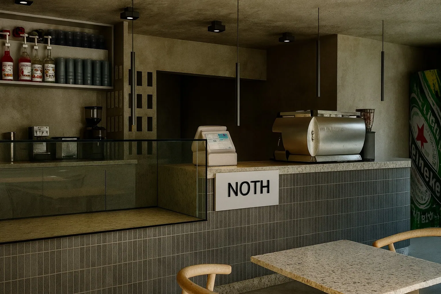 NOTH — Moda Kahve ve Teras konsept renderı