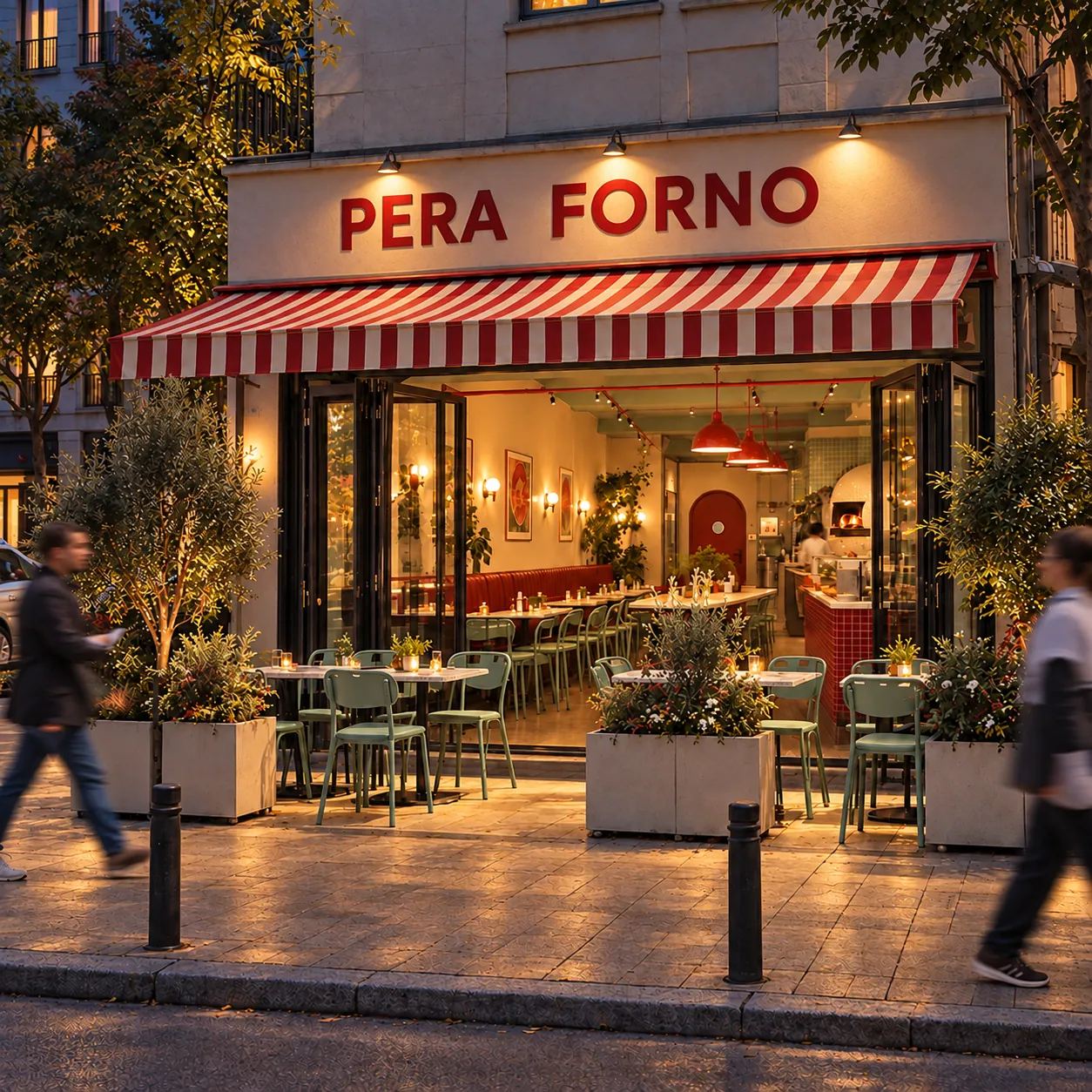 PERA FORNO konsept render — Sokakta Akşam Işığı