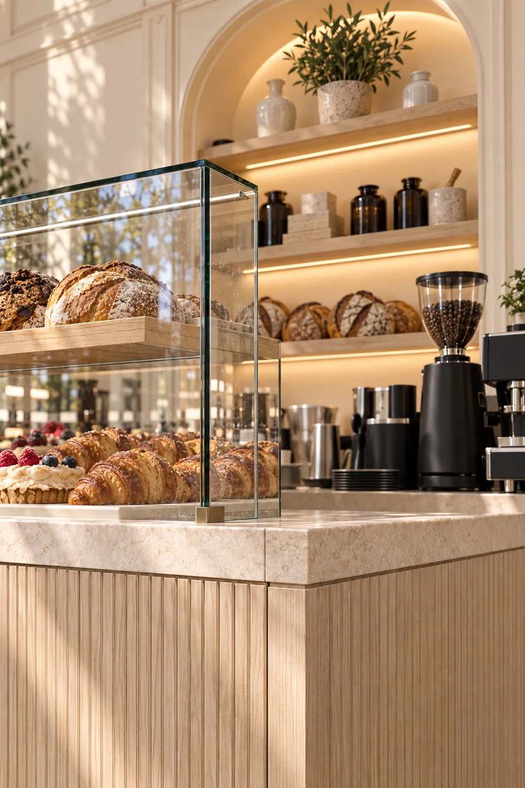 SOLEA BAKERY konsept render — Tezgah ve Kemer