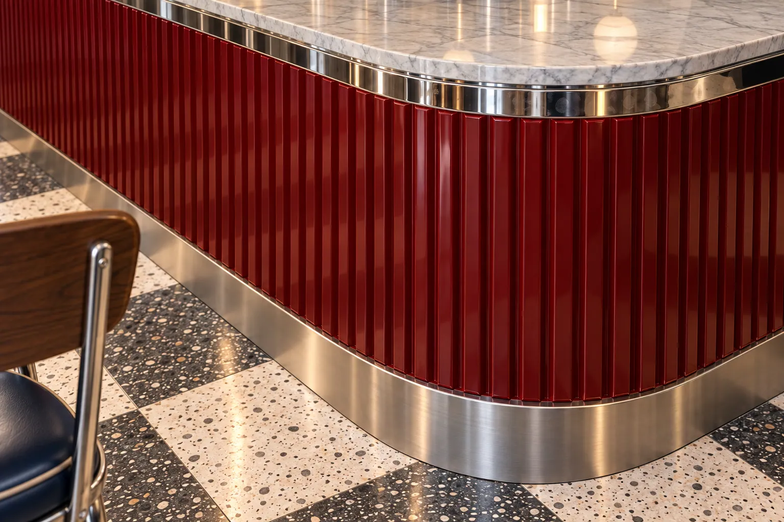 STACK 34 konsept render — Tezgahın Malzeme Katmanları